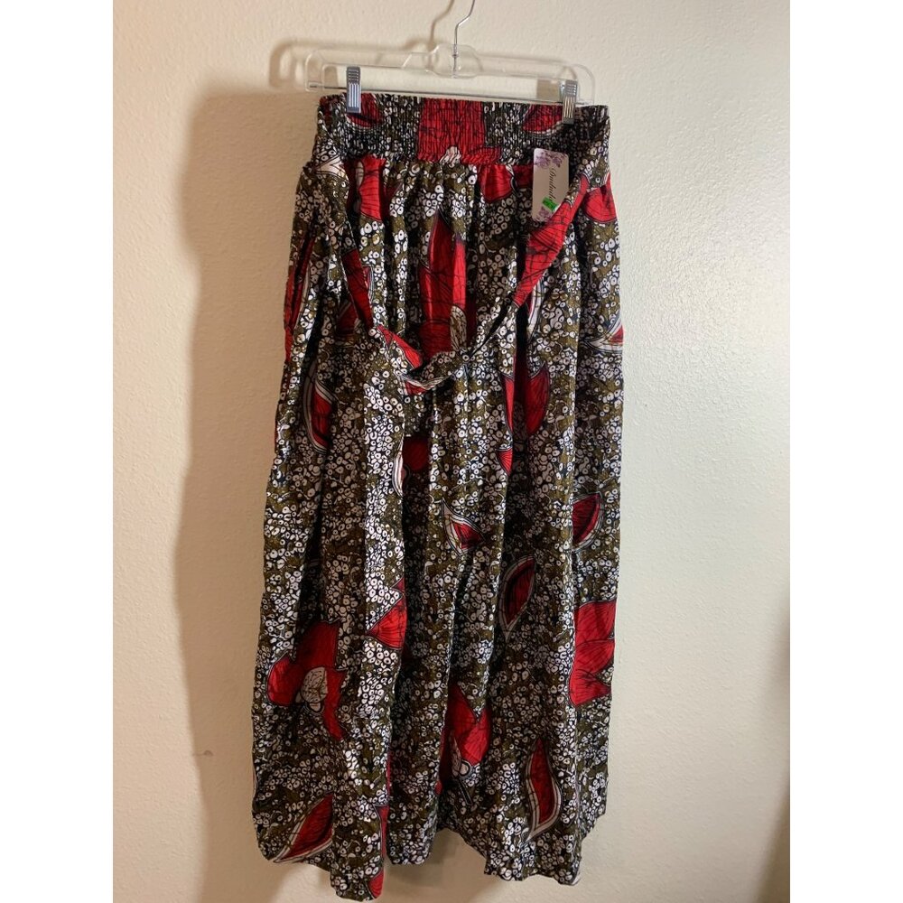 Women’s Red Floral Maxi Skirt